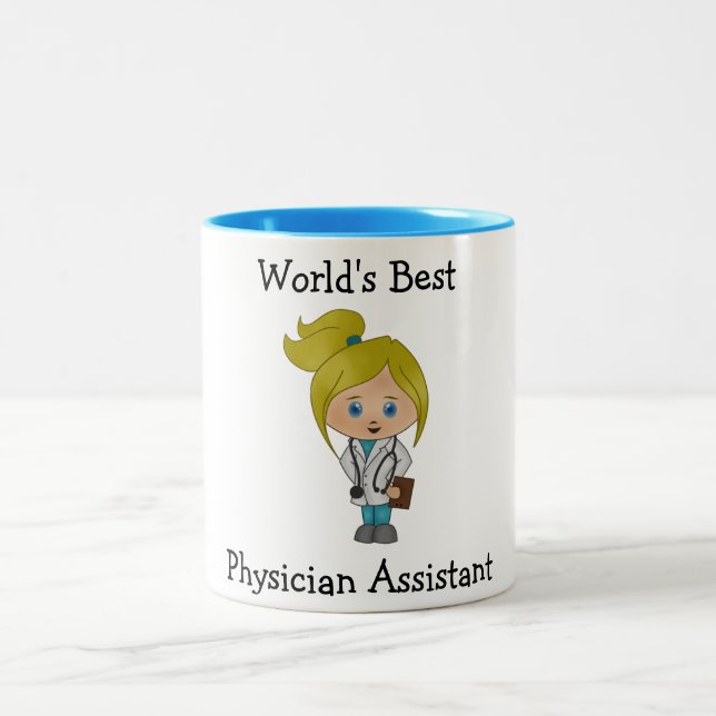 World's Best Physician Assistant Blonde Two-Tone Coffee Mug (Center)
