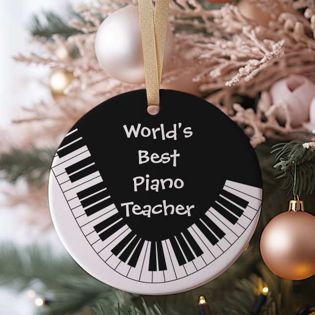 World's Best Piano Teacher Ornament | Customizable (Creator Uploaded)
