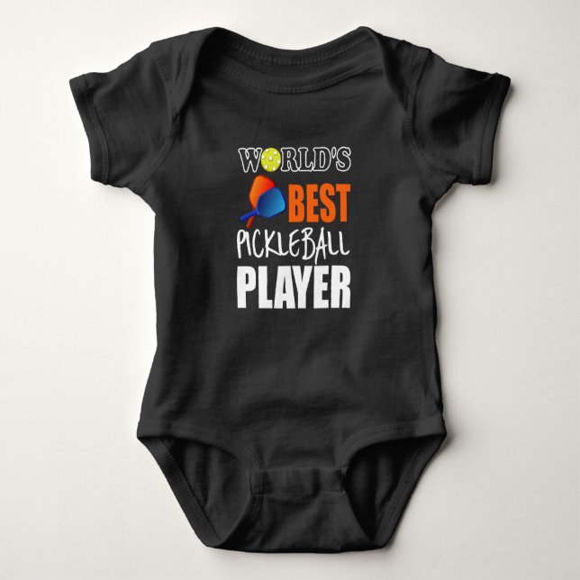 World's Best Pickleball Player Funny Pickleball Baby Bodysuit (Front)