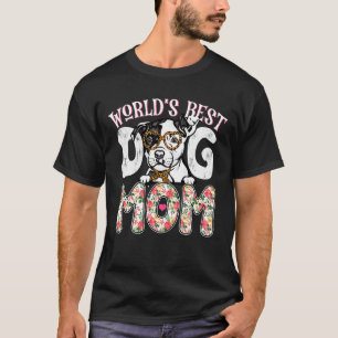 World's Best Pit Bull Dog Mum Leopard Mother's Da T-Shirt