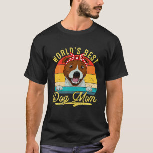 World's Best Pitbull Dog Mom Retro Mother's Day T-Shirt