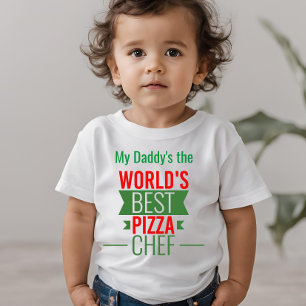 World's Best Pizza  Chef   -  red white green Baby T-Shirt