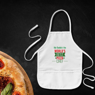 World's Best Pizza  Chef   -  red white green  Kids Apron