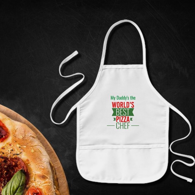 World's Best Pizza  Chef   -  red white green  Kids Apron (Creator Uploaded)