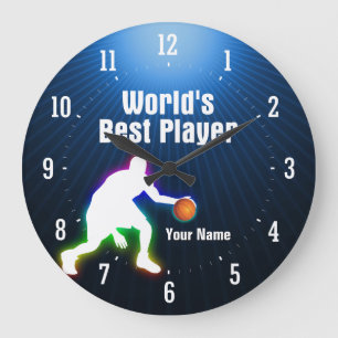 World's Best Player Basketball Large Clock
