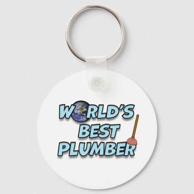 World's best Plumber T-shirt Key Ring (Front)