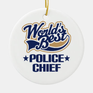 Worlds Best Police Chief Ornament Keepsake Gift
