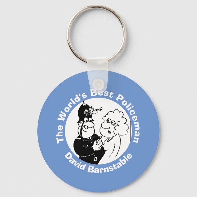 World's Best Policeman or Constable. Key Ring (Front)
