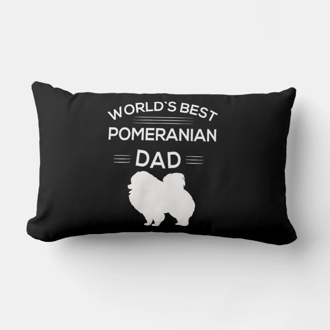 World's Best Pomeranian Dad Lover Gift Lumbar Cushion (Front)