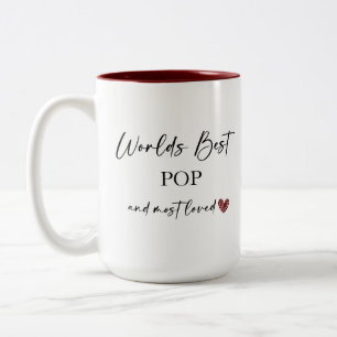 World's Best Pop and Most Loved Photo Gift Two-Tone Coffee Mug