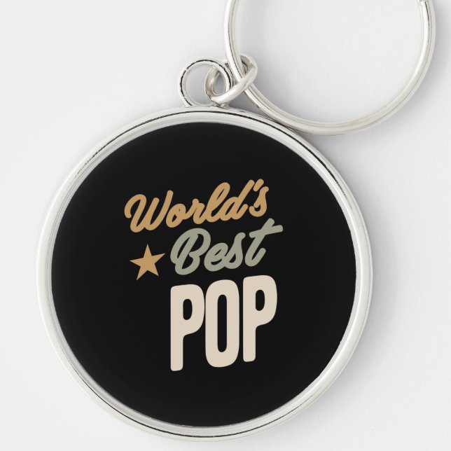 World's Best Pop - Father and Grandpa Gifts Key Ring (Front)