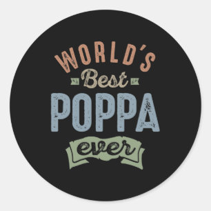 Worlds Best Poppa Classic Round Sticker