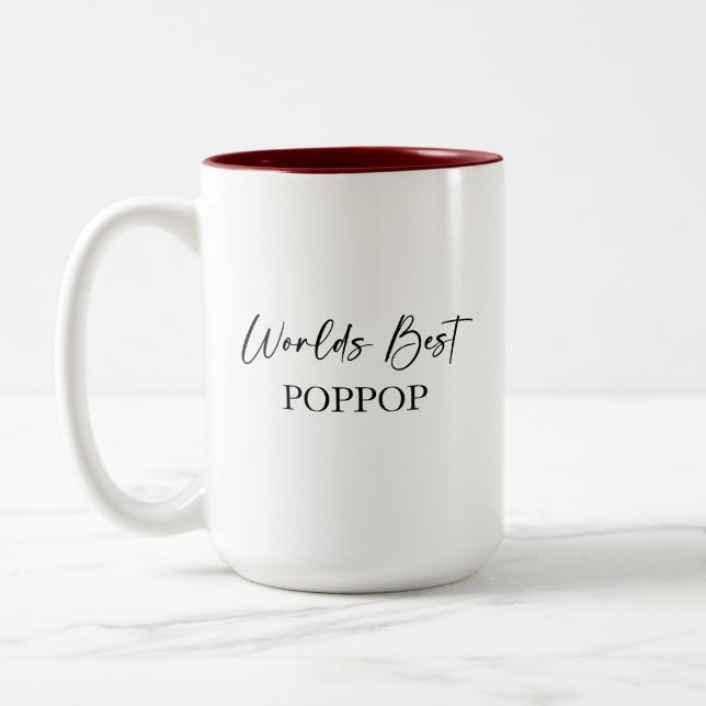 World's Best PopPop & Most Loved Personalised Mug (Left)