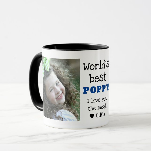 World's Best Poppy Love You Most 2 Photo  Mug (Front Left)