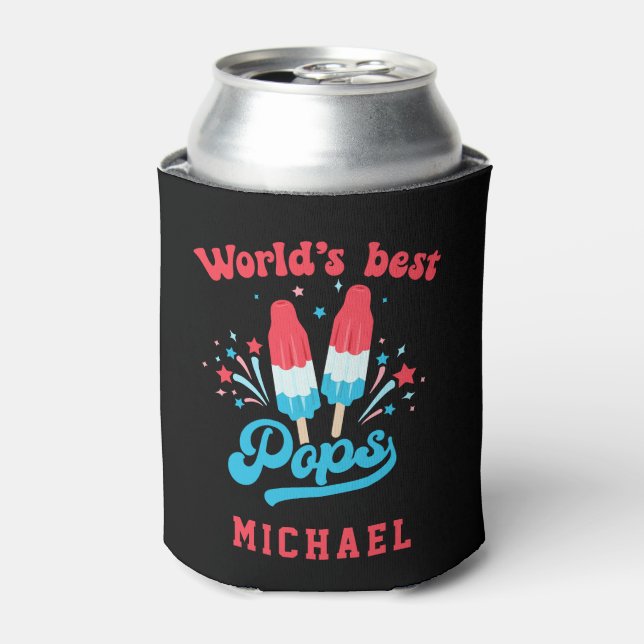 World's Best Pops 4th Of July Can Cooler (Can Front)