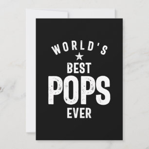 World's Best Pops Ever   Father Grandfather Gift Thank You Card