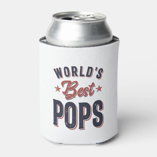 World's Best Pops | Father Grandpa Gift Can Cooler (Can Front)