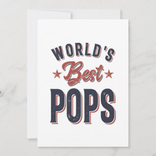 World's Best Pops   Father Grandpa Gift Thank You Card