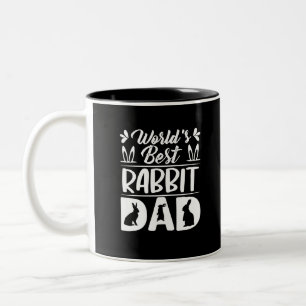 World's Best Rabbit Dad-daughter-mum-bunny dad-fun Two-Tone Coffee Mug