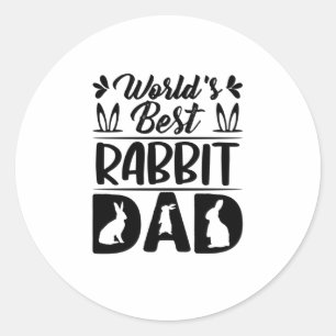 World's Best Rabbit Dad-Daughter-Mum-Funny Classic Round Sticker