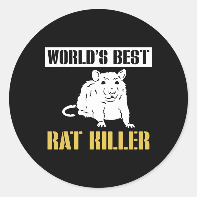 Worlds Best Rat Er Exterminator Pest Control Classic Round Sticker (Front)