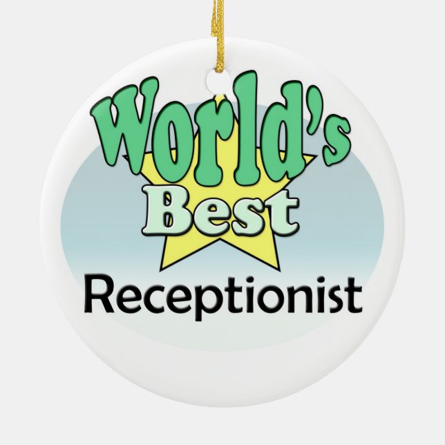 World's best Receptionist Ceramic Ornament (Back)