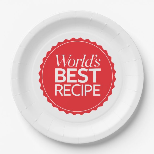 World's Best Recipe Paper Plate (Front)