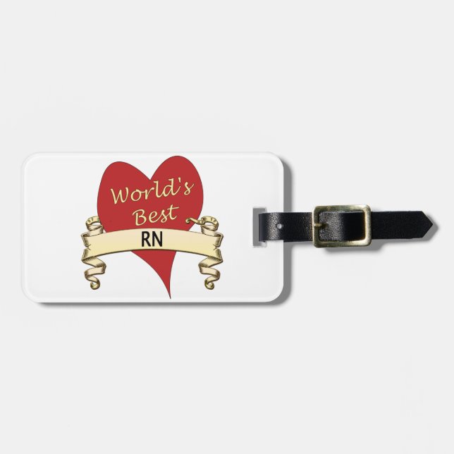 World's Best RN Luggage Tag (Front Horizontal)