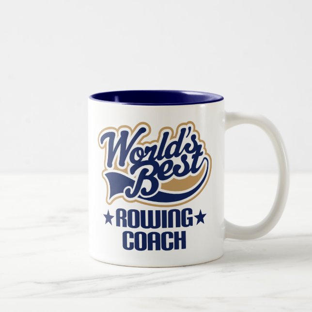 Worlds Best Rowing Coach Two-Tone Coffee Mug (Right)