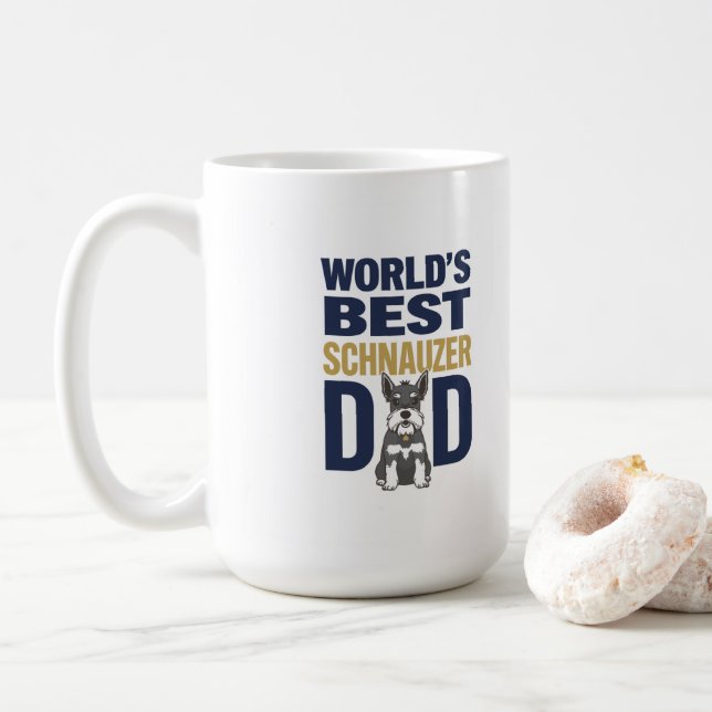 World's Best Schnauzer Dad Coffee Mug (With Donut)