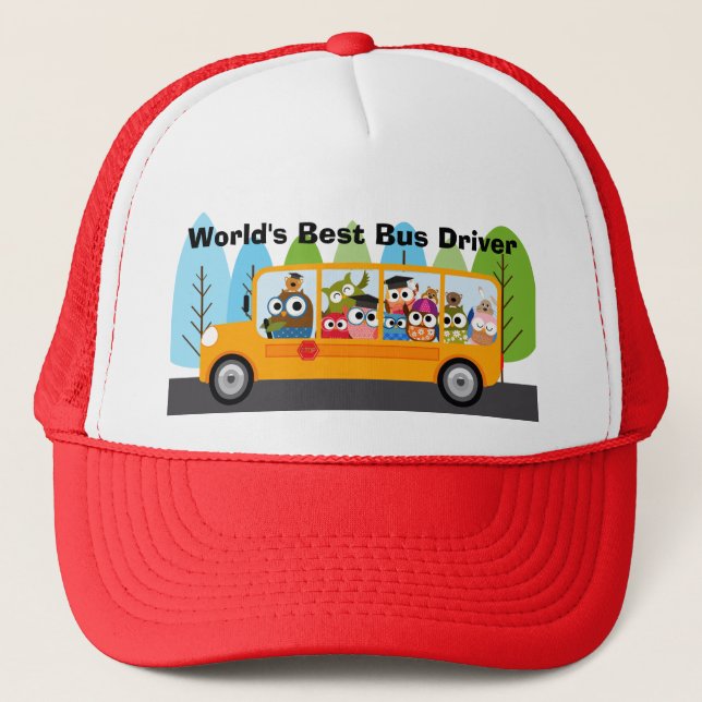 World's Best School Bus Driver Trucker Hat (Front)