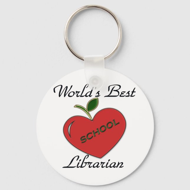 World's Best School Librarian Key Ring (Front)