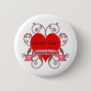 World's Best School Nurse 6 Cm Round Badge