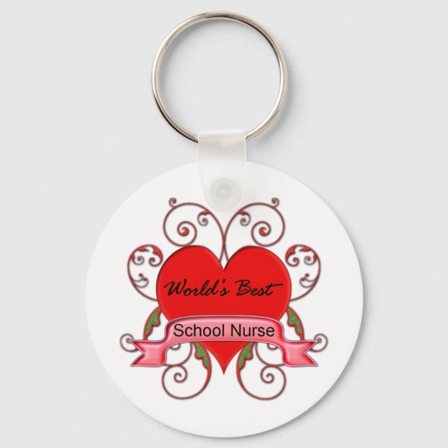 World's Best School Nurse Key Ring (Front)