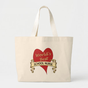 World's Best School Nurse Large Tote Bag