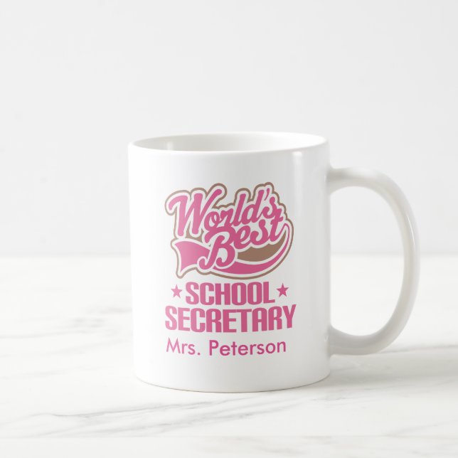Worlds Best School Secretary Personalised Mug (Right)
