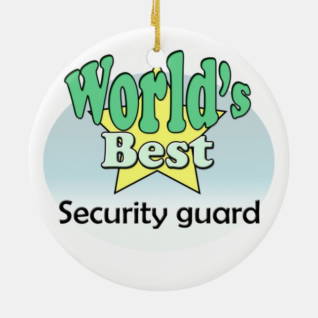 World's Best Security Guard Ceramic Tree Decoration (Back)