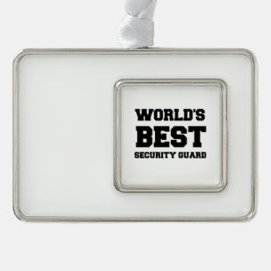 WORLD'S BEST SECURITY GUARD SILVER PLATED FRAMED ORNAMENT