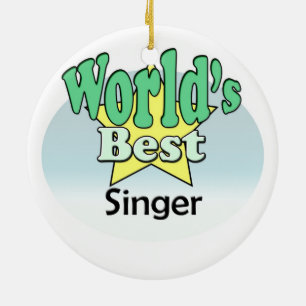 World's best Singer Ceramic Tree Decoration