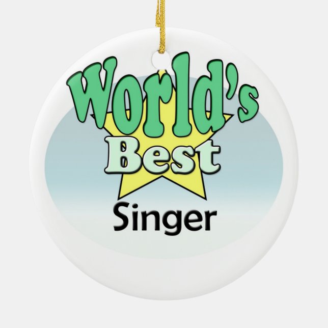 World's best Singer Ceramic Tree Decoration (Back)