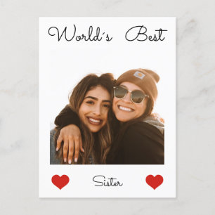 World's best Sister Birthday Postcard
