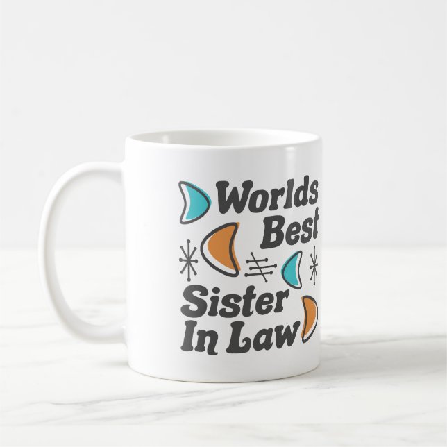 Worlds Best Sister-In-Law Retro Coffee Mug (Left)