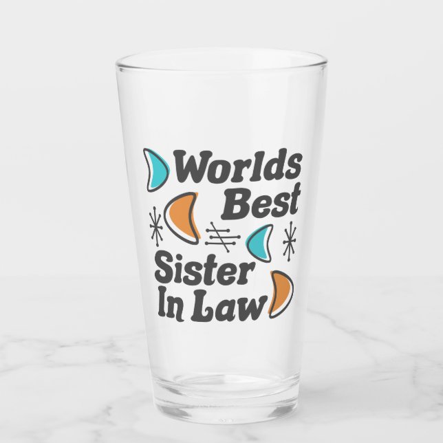 Worlds Best Sister-In-Law Retro Glass (Front)