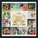 World's Best Sister Photo Collage Faux Canvas Print<br><div class="desc">Personalise with 12 favourite photos for your special,  favourite world's best sister to create a unique gift. A perfect way to show her how amazing she is every day. Designed by Thisisnotme©</div>