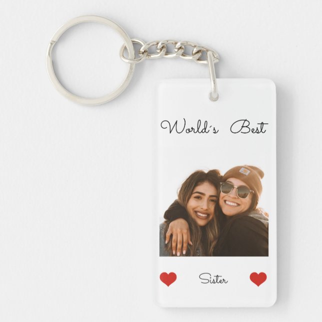 World's best Sister Two Sided Photo Key Ring (Front)