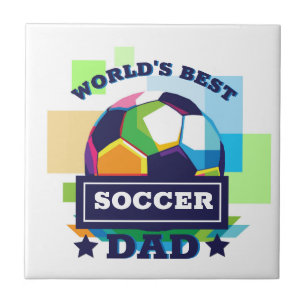World's Best Soccer Dad Father's Day Ceramic Tile