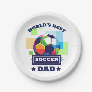 World's Best Soccer Dad Father's Day Paper Plate