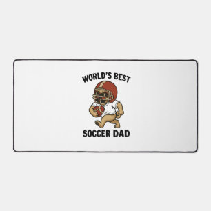 World's Best Soccer Dad - Pug player Desk Mat