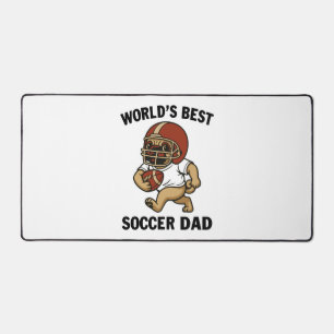World's Best Soccer Dad - Pug player Desk Mat