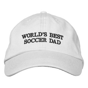 World's Best Soccer Dad white black custom modern  Embroidered Hat